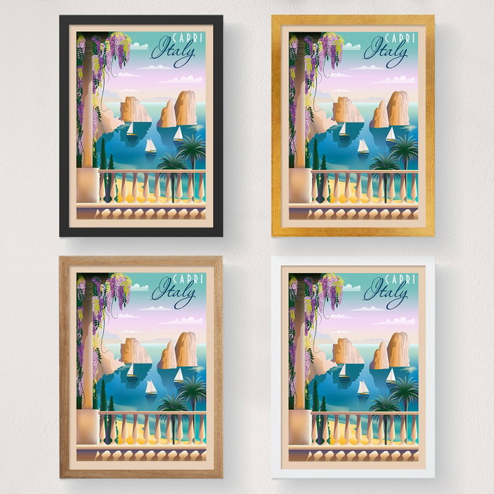 Wallity Póster A3 Italy - 1960, Pôster Decorativo 29,7 x 42 cm, Acabado Satinado 100% Mate para Salón u Oficina